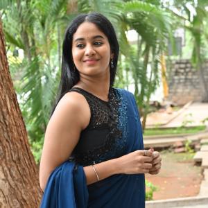 Actress Brigida Saga Looks Elegant in Navy Blue Saree | Latest Look