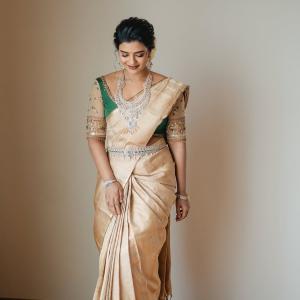 Actress Aishwarya Rajesh Stuns in Traditional Silk Saree Look with Emerald Jewelry