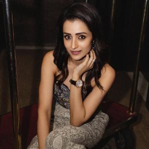 Trisha Stuns in Embroidered Corset Jumpsuit with Elegant Printed Pants