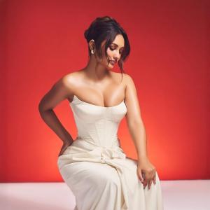 Actress Aakanksha Sharma Looks Stunning in Off-White Draped Gown