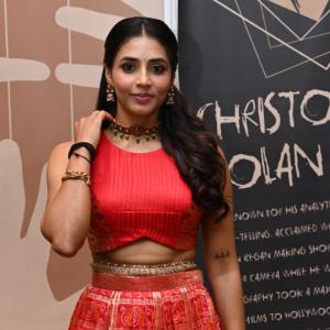 Actress Sapthami Gowda Glows in Traditional Red Attire – Stunning Ethnic Look