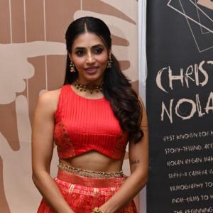 Actress Sapthami Gowda Glows in Traditional Red Attire – Stunning Ethnic Look