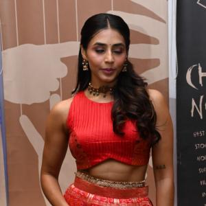 Actress Sapthami Gowda Glows in Traditional Red Attire – Stunning Ethnic Look