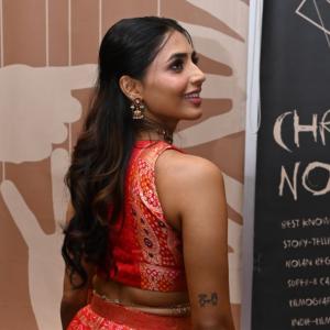 Actress Sapthami Gowda Glows in Traditional Red Attire – Stunning Ethnic Look