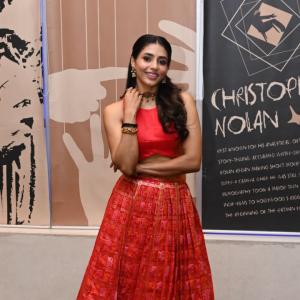 Actress Sapthami Gowda Glows in Traditional Red Attire – Stunning Ethnic Look