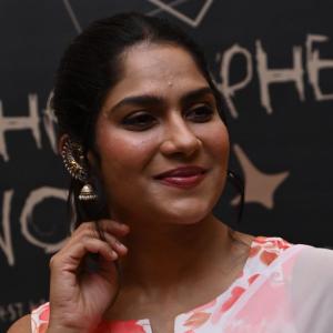 Actress Swasika Vijay Looks Graceful in White Floral Saree