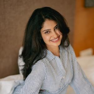 Actress Manasa Varanasi's Candid Portrait in Casual Striped Shirt
