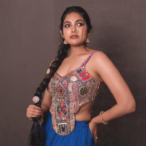 Divi Vadthya Stuns in Traditional Embroidered Outfit with Bold Ethnic Look