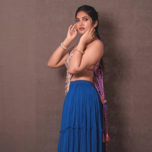 Divi Vadthya Stuns in Traditional Embroidered Outfit with Bold Ethnic Look