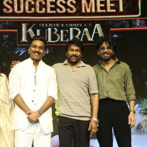 Kubera Movie Thank You Meet: Dhanush, Nagarjuna, Rashmika Celebrate Success with Chiranjeevi