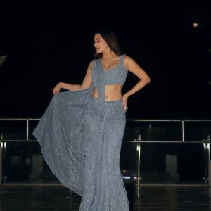 Actress Amyra Dastur Dazzles in Shimmery Silver Outfit in Latest Glamorous Photos