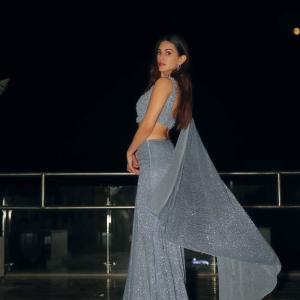 Actress Amyra Dastur Dazzles in Shimmery Silver Outfit in Latest Glamorous Photos