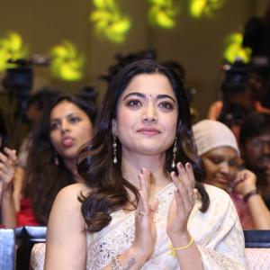 Actress Rashmika Mandanna Stuns in Elegant Saree Look at Public Event | Graceful & Classy Appearance
