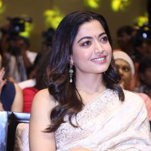 Actress Rashmika Mandanna Stuns in Elegant Saree Look at Public Event | Graceful & Classy Appearance