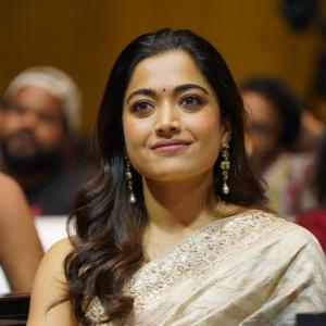 Actress Rashmika Mandanna Stuns in Elegant Saree Look at Public Event | Graceful & Classy Appearance