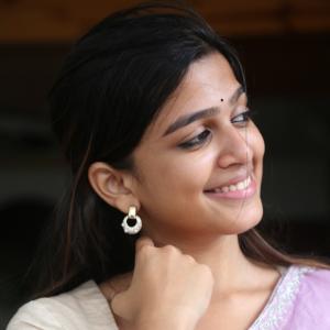 Actress Ananthika Looks Elegant  with Silver Jewelry - Traditional Indian Fashion