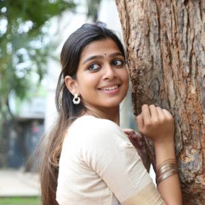 Actress Ananthika Looks Elegant  with Silver Jewelry - Traditional Indian Fashion