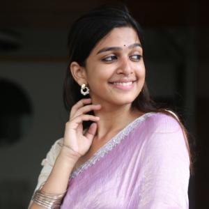 Actress Ananthika Looks Elegant  with Silver Jewelry - Traditional Indian Fashion