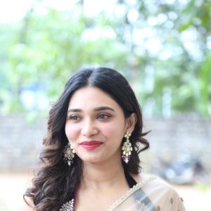 Actress Jennifer in Elegant Traditional Saree - Stunning Look with Floral Embroidery