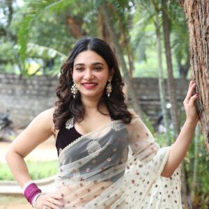 Actress Jennifer in Elegant Traditional Saree - Stunning Look with Floral Embroidery