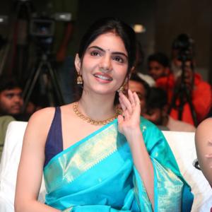 Misha Narang Looks Stunning in a Blue Silk Saree at Recent Event