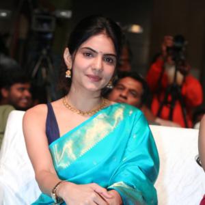 Misha Narang Looks Stunning in a Blue Silk Saree at Recent Event