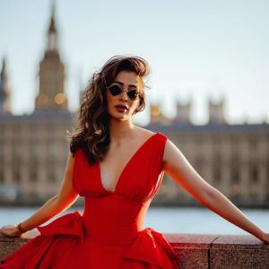 Raai Laxmi Stuns in Red Dress During Her London Visit Near Big Ben
