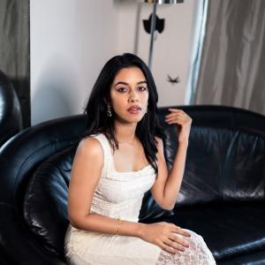 Mirnalini Ravi Exudes Elegance in Stunning White Lace Outfit