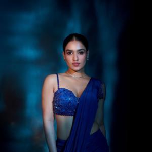 Actress Saniya Iyyappan in Elegant Blue Saree and Trendy Golden Outfit | Stylish Looks