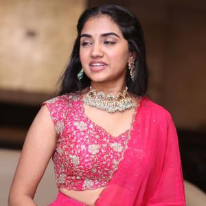 Malavika Manoj in Traditional Pink Outfit – Elegant Jewelry & Graceful Style