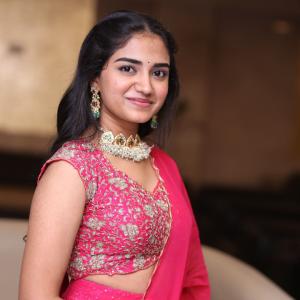 Malavika Manoj in Traditional Pink Outfit – Elegant Jewelry & Graceful Style