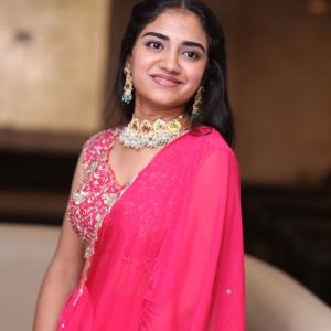 Malavika Manoj in Traditional Pink Outfit – Elegant Jewelry & Graceful Style