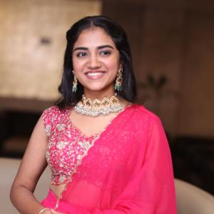 Malavika Manoj in Traditional Pink Outfit – Elegant Jewelry & Graceful Style
