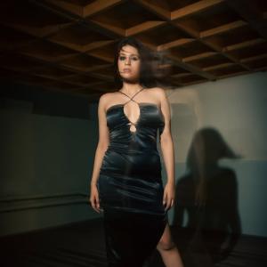 Shraddha Das Stunning in Black Satin Dress - Elegant Fashion Look