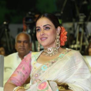 Elegant Genelia D'Souza in Traditional Floral Saree with Statement Jewelry