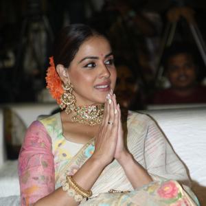 Elegant Genelia D'Souza in Traditional Floral Saree with Statement Jewelry