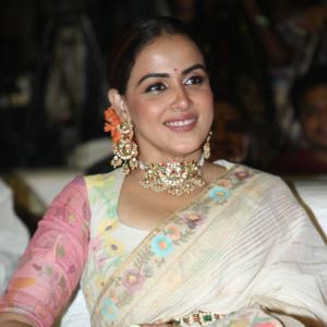 Elegant Genelia D'Souza in Traditional Floral Saree with Statement Jewelry