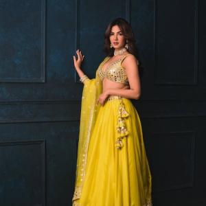 Sonal Chauhan in Yellow Lehenga Choli - Elegant Traditional Outfit
