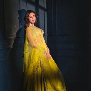 Sonal Chauhan in Yellow Lehenga Choli - Elegant Traditional Outfit