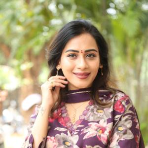 Preeti Sunder Elegant Floral Purple Outfit with Traditional Jewelry