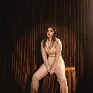 Kayadu Lohar Stuns in Beige Embellished Outfit – Glamorous Fashion Look