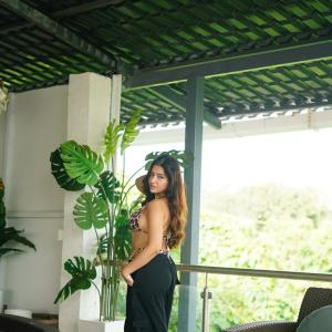 Stylish Summer Moments with Actress Simran Kaur: Poolside, Coconut Drink, and Indian Decor