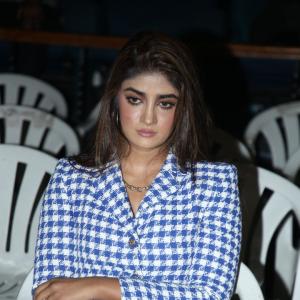 Dimple Hyathi Stuns at Event in Blue and White Outfit – Stylish and Chic Look