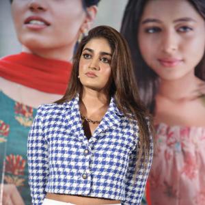 Dimple Hyathi Stuns at Event in Blue and White Outfit – Stylish and Chic Look