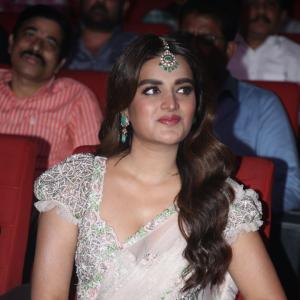 Nidhi Agerwal's Elegant Look in a Light Pink Lehenga Choli