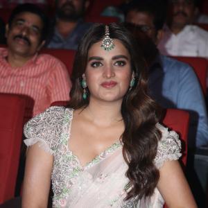 Nidhi Agerwal's Elegant Look in a Light Pink Lehenga Choli