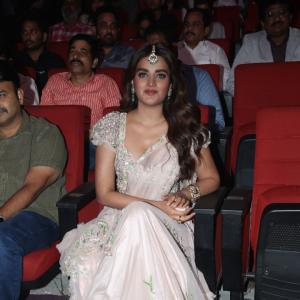 Nidhi Agerwal's Elegant Look in a Light Pink Lehenga Choli