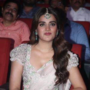 Nidhi Agerwal's Elegant Look in a Light Pink Lehenga Choli