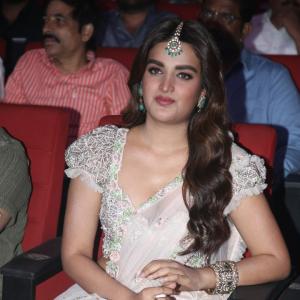 Nidhi Agerwal's Elegant Look in a Light Pink Lehenga Choli