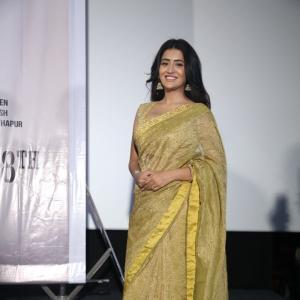Rashi Singh in an Elegant Yellow Saree with Traditional Accessories | Stylish Fashion